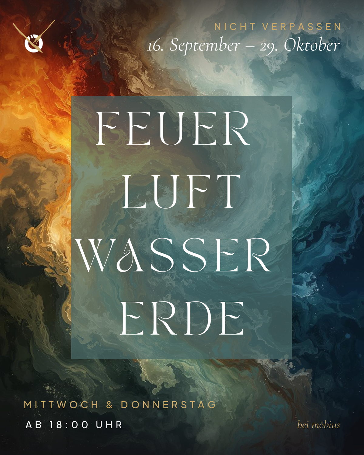 Four.Elements poster – fire, air, water and earth in four courses