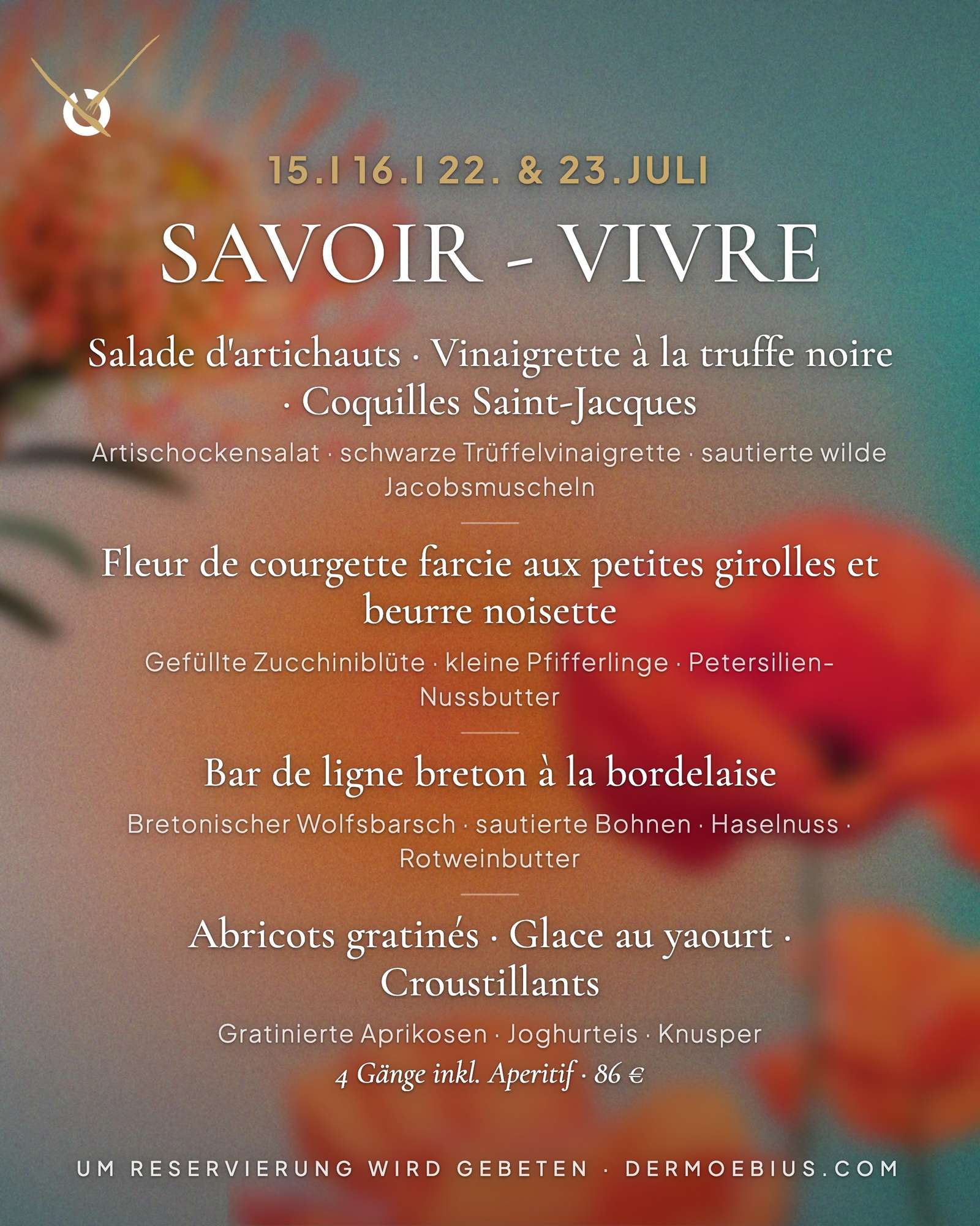 Savoir-Vivre — France menu of the Möbius Summer Special